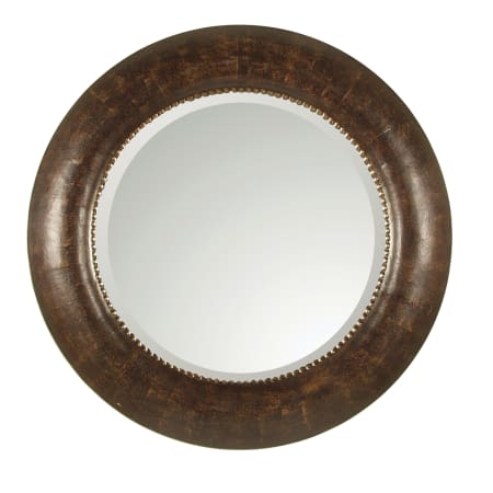 A large image of the Uttermost 07515 B Brown Leather With Silver Leaf