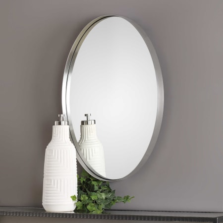 A large image of the Uttermost 0935 Pursley Mirror Lifestyle in Brushed Nickel 09354