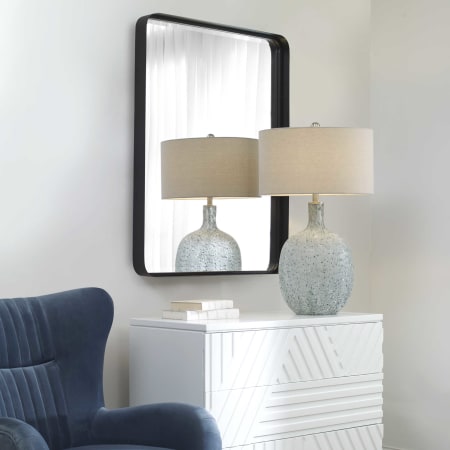 A large image of the Uttermost 097-CROFTON-MIRROR Satin Black