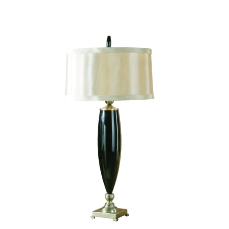 A large image of the Uttermost 27896 Black Mouth Blown Glass, Antique Bronze Metal Detail