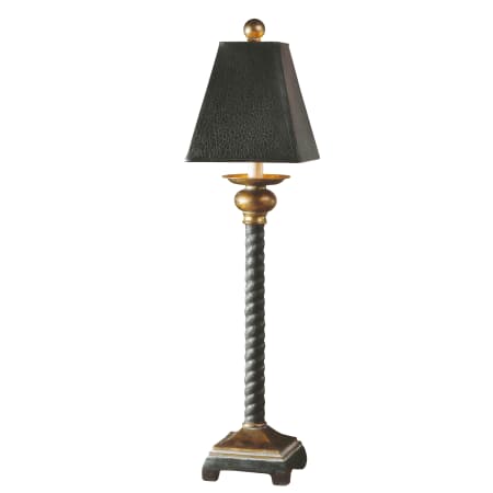 A large image of the Uttermost 29007 Matte Black, Bronze Leaf Accents