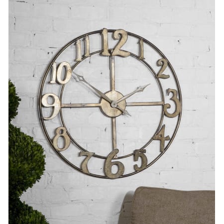 A large image of the Uttermost 6681 Delevan Wall Clock Lifestyle