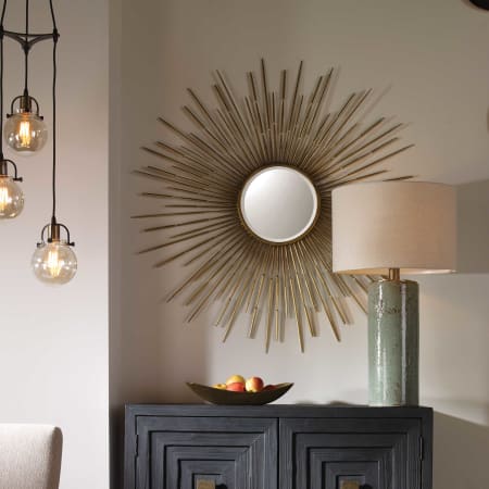 A large image of the Uttermost 09602 Golden Rays Mirror Lifestyle