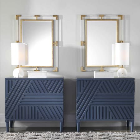 A large image of the Uttermost 09124 Balkan Mirror - Lifestyle Bathroom Use