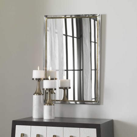 A large image of the Uttermost 09652-MRR-LOCKE Chrome / Gold