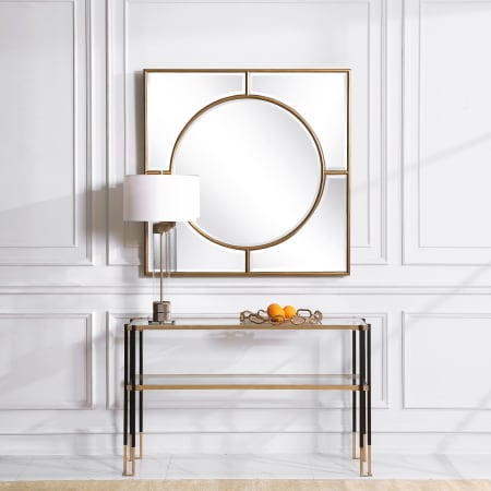 Uttermost 09673 Brushed Gold Stanford 48 Square Decorative Urban Modern Wall  Mirror 