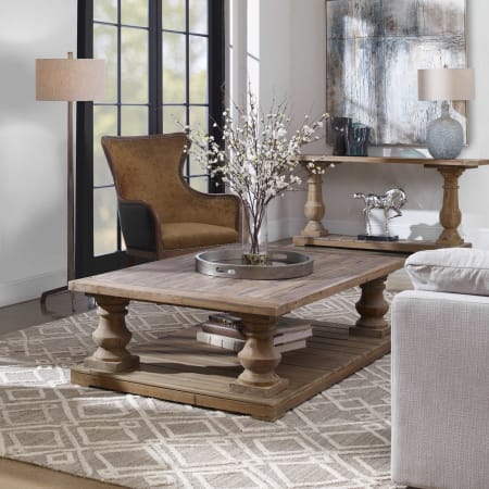 A large image of the Uttermost 24251 Farmhouse Coffee Table Lifestyle