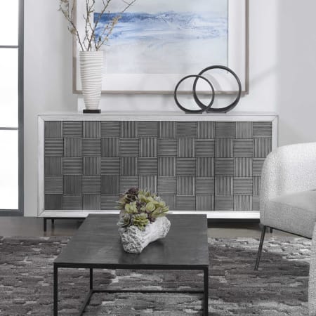 A large image of the Uttermost 25489-CHECKERBOARD Gray / White