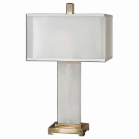 A large image of the Uttermost 26136-1 White Alabaster with Coffee Bronze