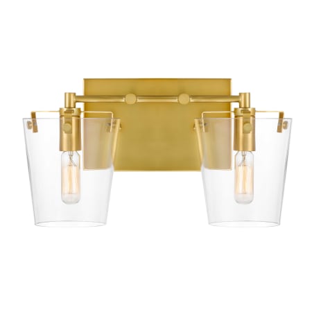 A large image of the Varaluz 351B02 Black / Satin Brass