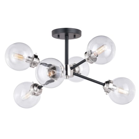 A large image of the Vaxcel Lighting C0132 Satin Nickel / Oil Rubbed Bronze