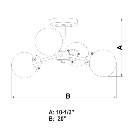 A large image of the Vaxcel Lighting C0133 Line Drawing