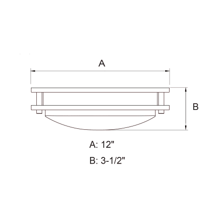 A large image of the Vaxcel Lighting C0152 Line Drawing