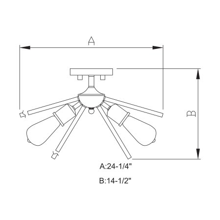 A large image of the Vaxcel Lighting C0161 Line Drawing