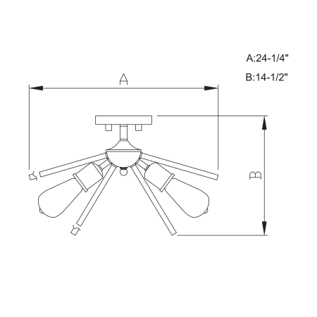 A large image of the Vaxcel Lighting C0161 Line Drawing