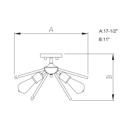 A large image of the Vaxcel Lighting C0163 Line Drawing