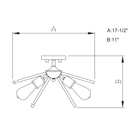 A large image of the Vaxcel Lighting C0163 Line Drawing