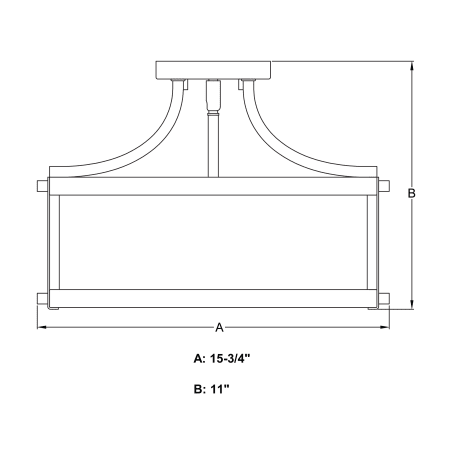 A large image of the Vaxcel Lighting C0175 Line Drawing