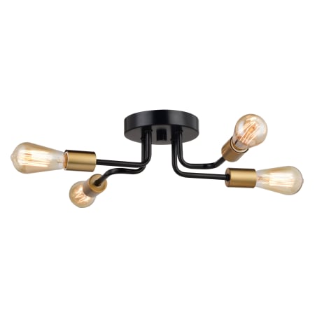 A large image of the Vaxcel Lighting C0302 Matte Black / Natural Brass