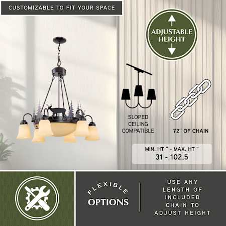A large image of the Vaxcel Lighting CH55406BBZ Alternate Image