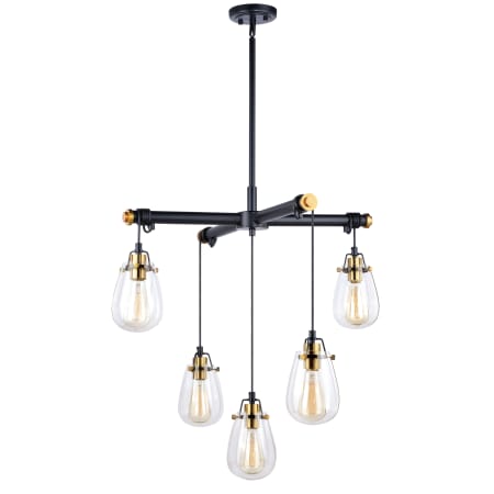 A large image of the Vaxcel Lighting H0184 Black and Natural Brass