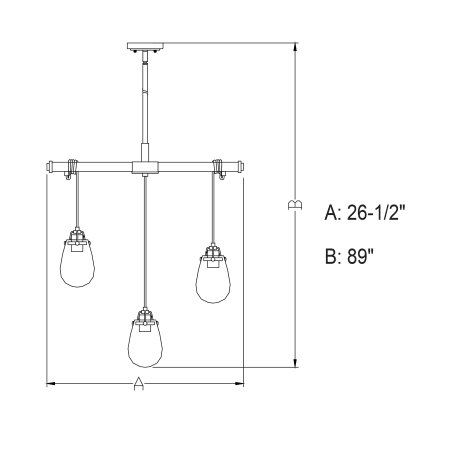 A large image of the Vaxcel Lighting H0184 Line Drawing