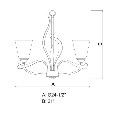 A large image of the Vaxcel Lighting H0185 Line Drawing
