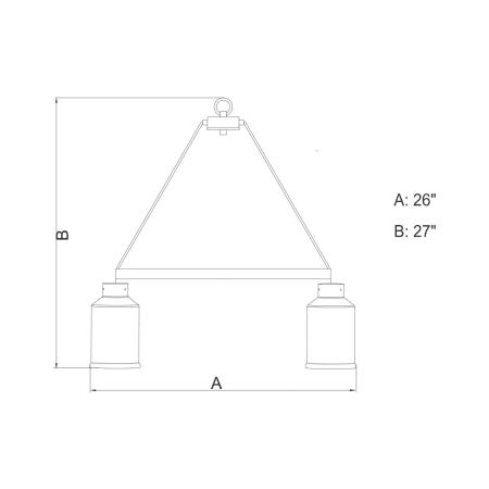 A large image of the Vaxcel Lighting H0198 Line Drawing