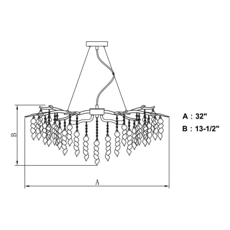 A large image of the Vaxcel Lighting H0230 Line Drawing