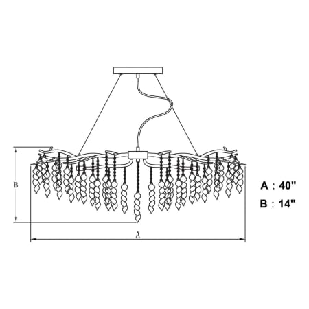 A large image of the Vaxcel Lighting H0231 Line Drawing