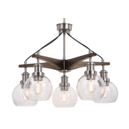 A large image of the Vaxcel Lighting H0256 Satin Nickel / Dark Sycamore