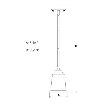 A large image of the Vaxcel Lighting P0210 Line Drawing