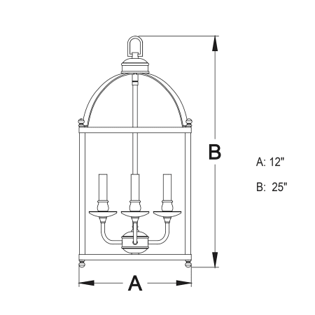 A large image of the Vaxcel Lighting P0220 Line Drawing