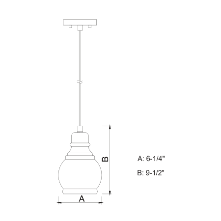 A large image of the Vaxcel Lighting P0246 Line Drawing