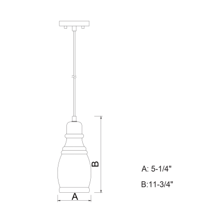 A large image of the Vaxcel Lighting P0247 Line Drawing