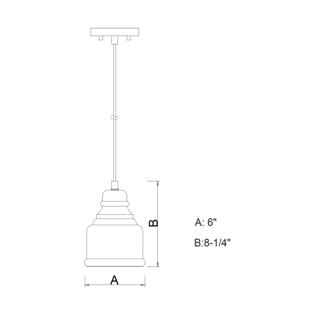 A large image of the Vaxcel Lighting P0248 Line Drawing