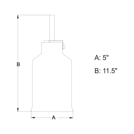 A large image of the Vaxcel Lighting P0259 Line Drawing