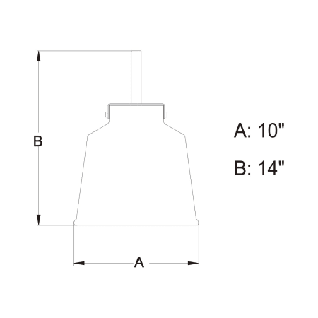 A large image of the Vaxcel Lighting P0260 Line Drawing