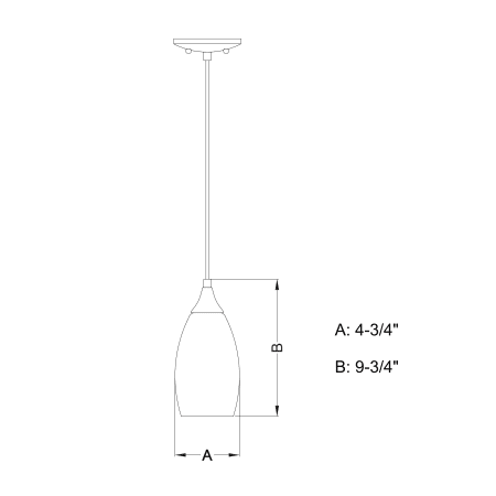 A large image of the Vaxcel Lighting P0277 Line Drawing