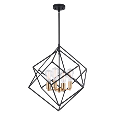 A large image of the Vaxcel Lighting P0307 Black and Natural Brass