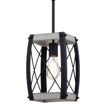 A large image of the Vaxcel Lighting P0354 Textured Black / White Ash