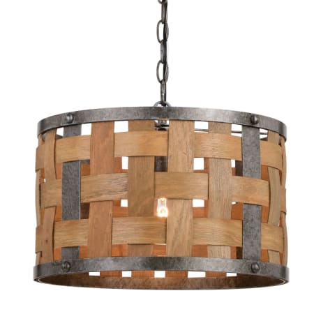 A large image of the Vaxcel Lighting P0363 Vintage Steel / Distressed Wood