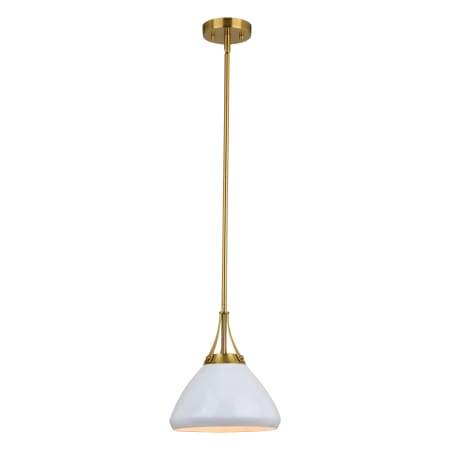 A large image of the Vaxcel Lighting P0369 Satin Brass / Glossy White / Matte White