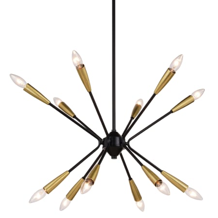 A large image of the Vaxcel Lighting P0375 Matte Black / Satin Brass
