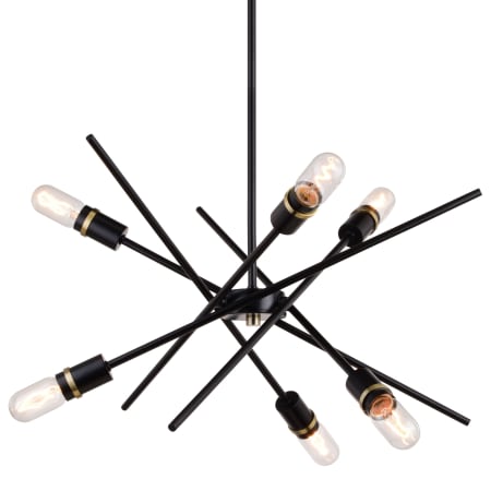 A large image of the Vaxcel Lighting P0390 Black / Satin Brass
