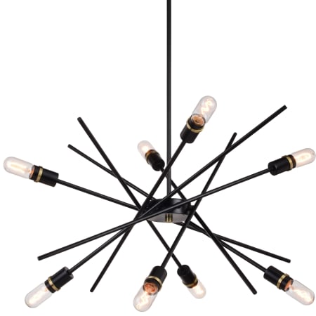 A large image of the Vaxcel Lighting P0391 Black / Satin Brass