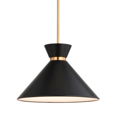 A large image of the Vaxcel Lighting P0398 Matte Black / Natural Brass