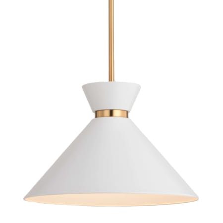 A large image of the Vaxcel Lighting P0398 Matte White / Natural Brass