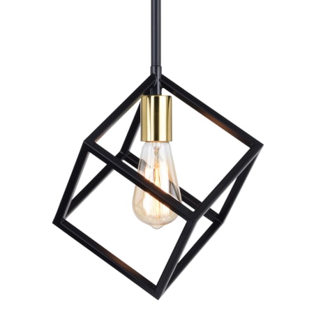A large image of the Vaxcel Lighting P0401 Matte Black / Satin Brass