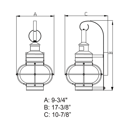 A large image of the Vaxcel Lighting T0249 Line Drawing